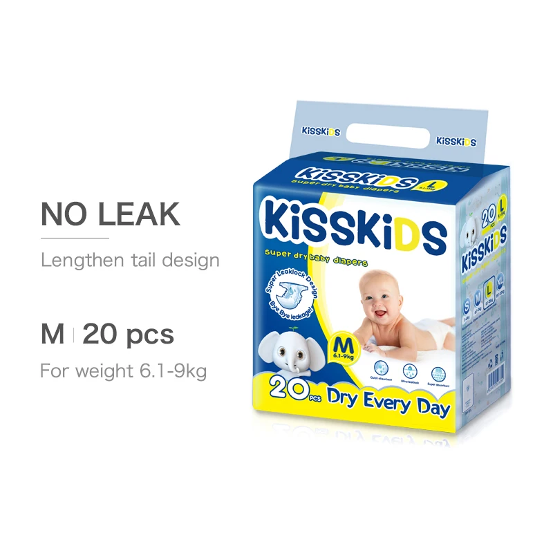 

Kisskids Baby Diaper Factory Good Big New Comfort Fitted Soft Nappies Disposable