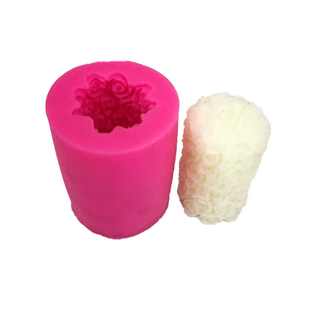 

DIY Rose Pillar Candle Silicone Mold Soap Making Candle Making Handmade Wedding Gift Soap Mould Decoration Tool