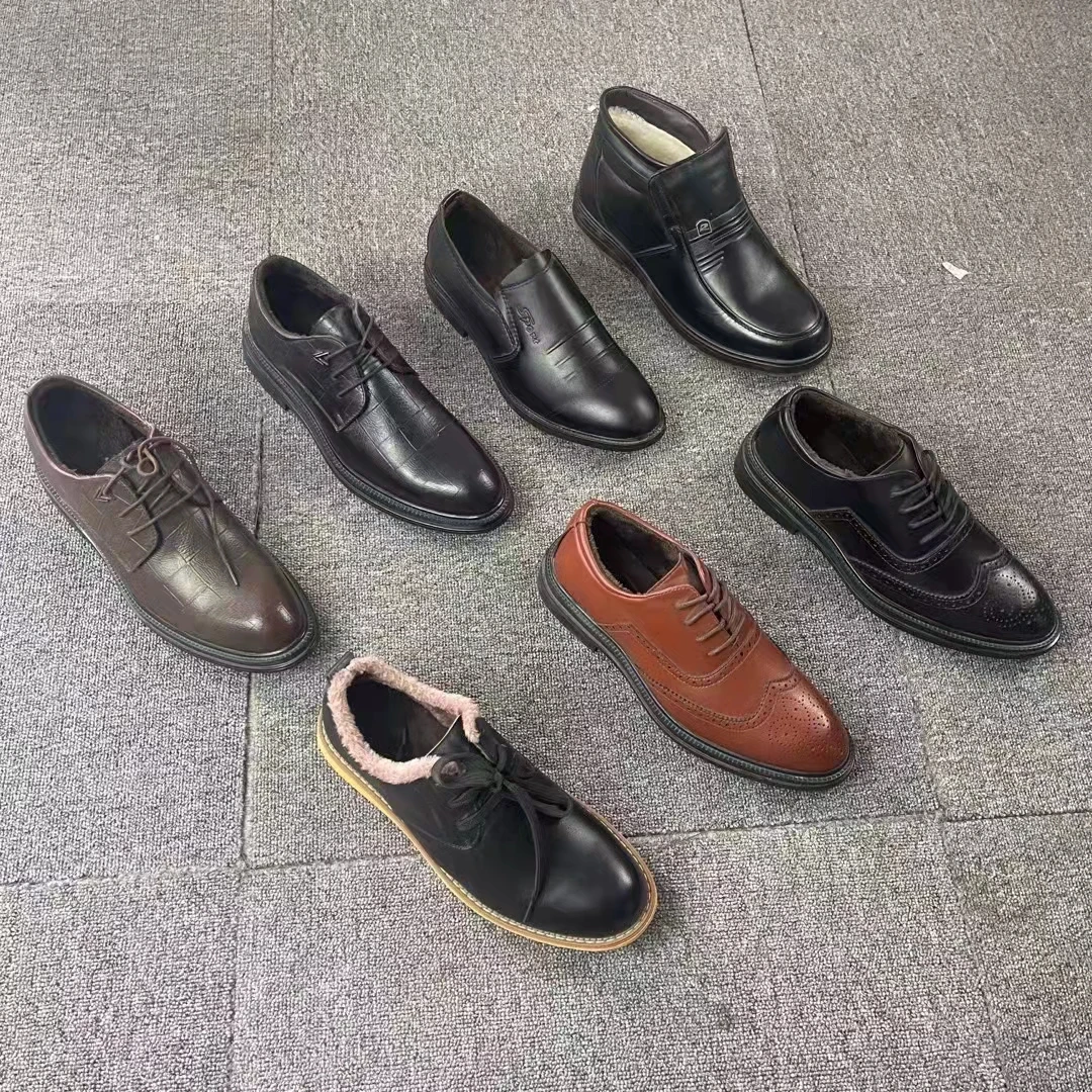 

Original Branded Cheap Stock Leather Shoes Mixed Style Cheap Casual Man Leather Sepatu Second, Multi-color