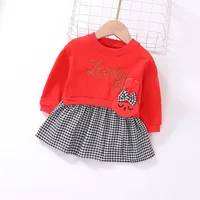 

2019 hot sale baby clothes wholesale spring lovely long sleeves dress girls clothing set b