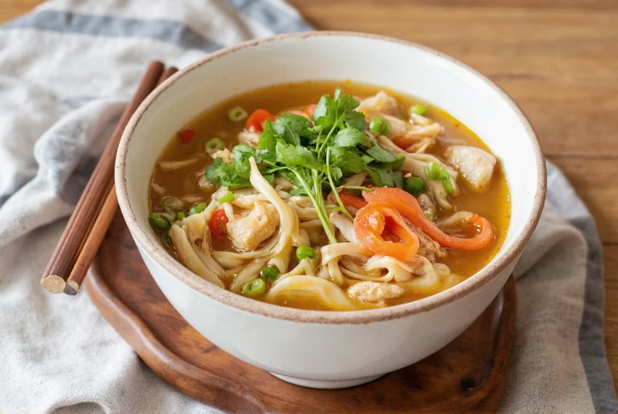 Shopping list ingredients for making chicken noodle pho soup