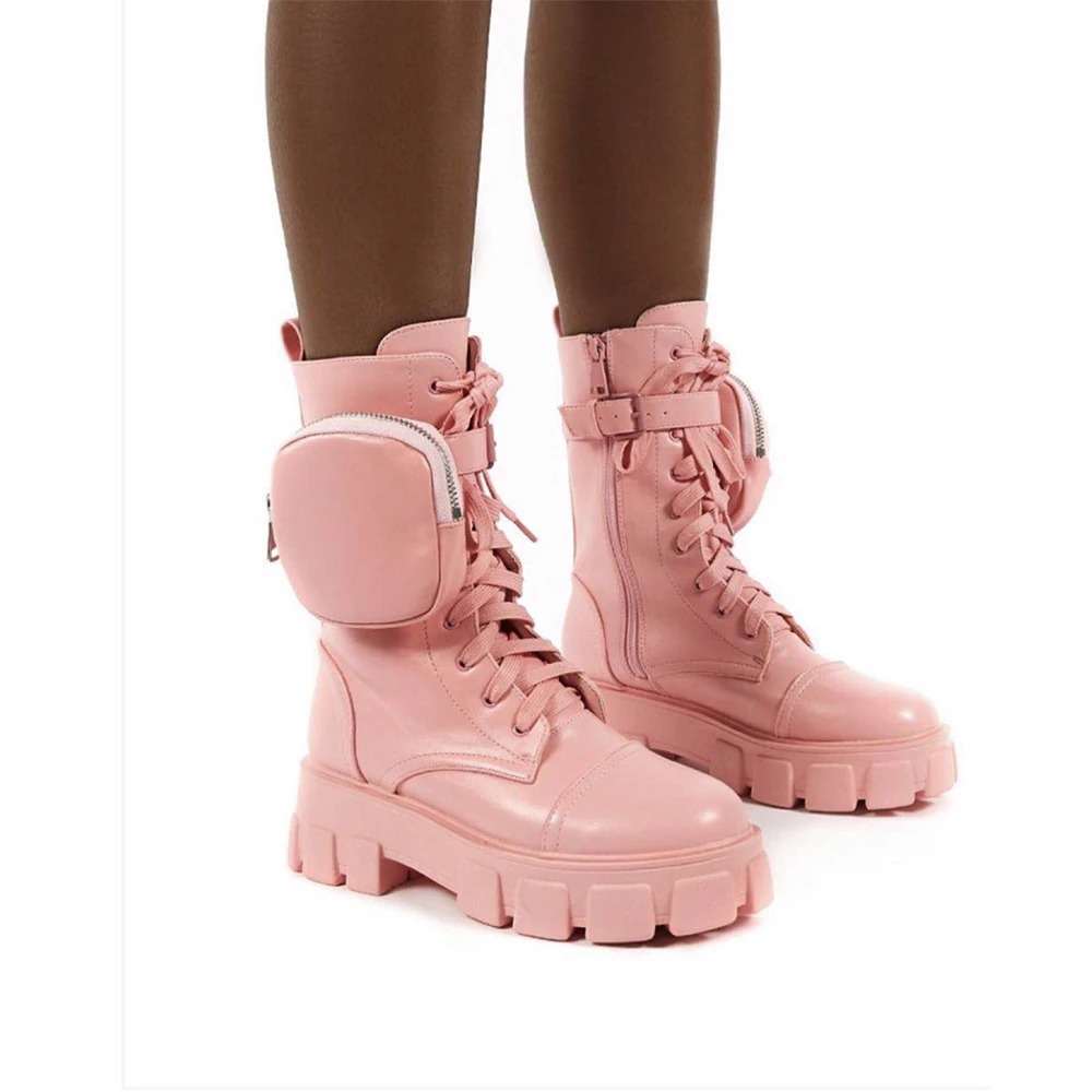 

large female chunky heel knee high motorcycle boots for women, Black,white,pink,azury