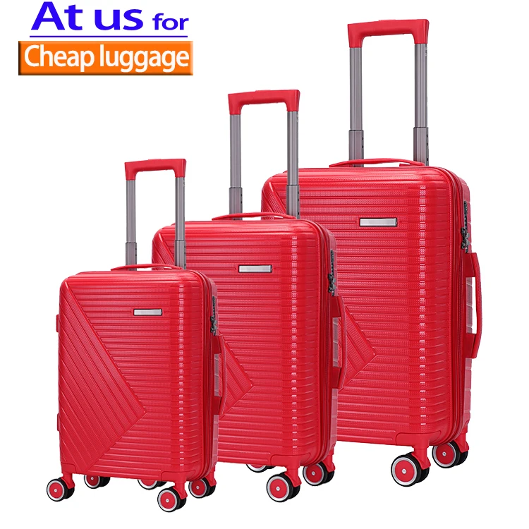 

New Trendy 20 24 28 inch PP Luggage Impact Resistant Hard Shell Trolley Luggage Case Cabin size Polypropylene valise Suitcase, Black/blue/red/silver/gray/green/orange, and customizable