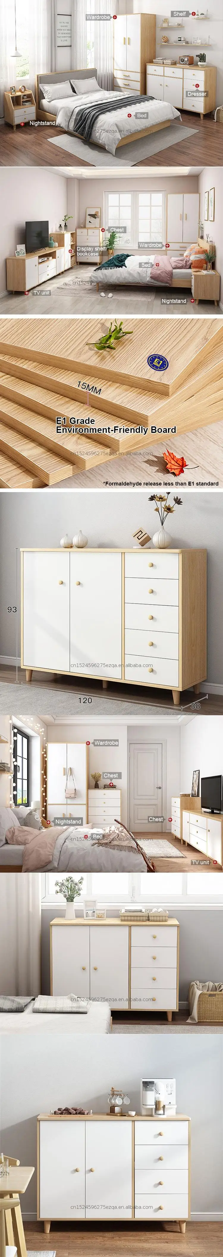 'Solid Wood Sideboard for Kitchen & Living Room | Chest of Drawers Wooden Cabinet | with 9 Drawers Luxury cherry wood '