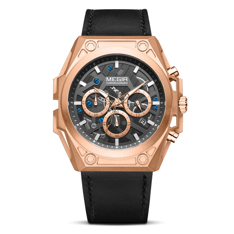 

Megir Brand 4220 Men Stainless Steel Quartz Watch Chronograph Waterproof Leather Watches