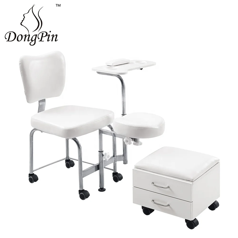 
SalonTrolley Nail Table Professional Salon Beauty Stool Set Hairdressing Trolley for Manicure Pedicure Nails 