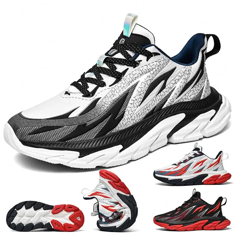 

red Sneakers For Running Mesh Upper laces Sport Shoes Mesh Grandes Pointures Supplier Sneakers For Men Tenis Industriales