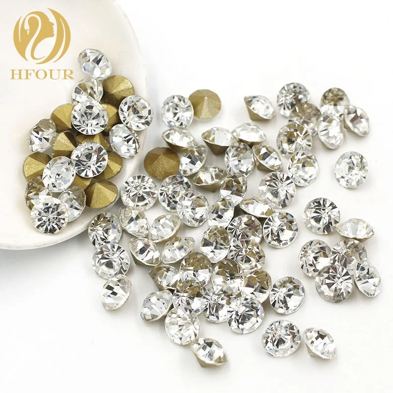 

Wholesale 22 Colors ss3-ss45 Round Shape Pointback Bling Nail Rhinestones For Nail, Multiple