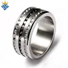 3 lines zircon setting rings stainless+steel+jewelry wholesale factory