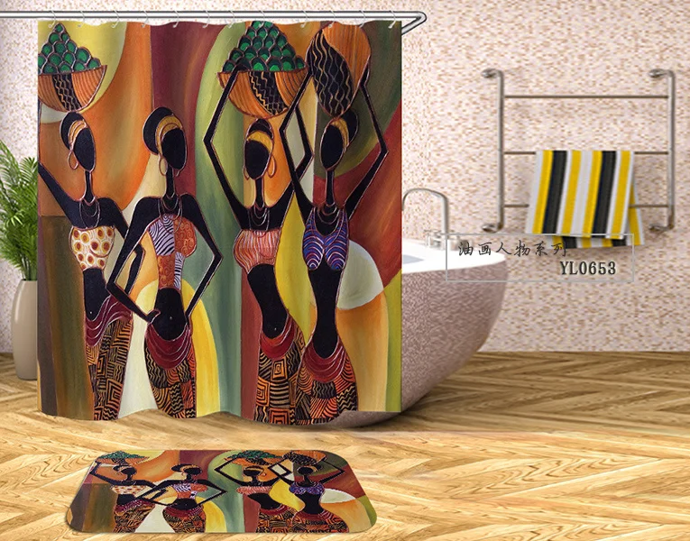 

G&D Oil Painting African Character Designer Blackout Shower Curtain