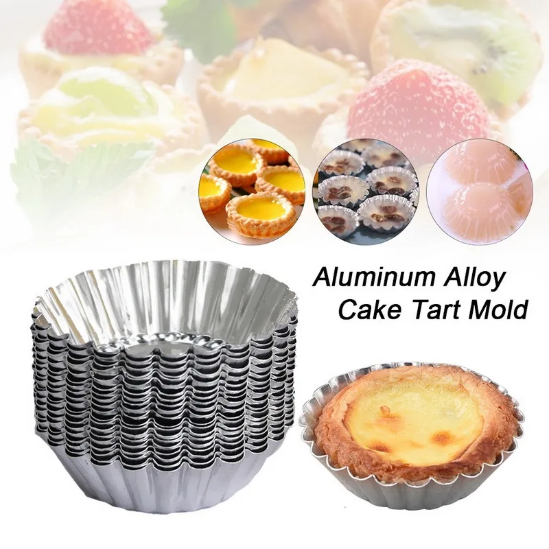 

10pc in a set Egg Tart Mold Cup cake Cake Cookie Mould Tin Cups Baking Tool Muffin Baking Cups Egg Tart Pan hot sell, Silver