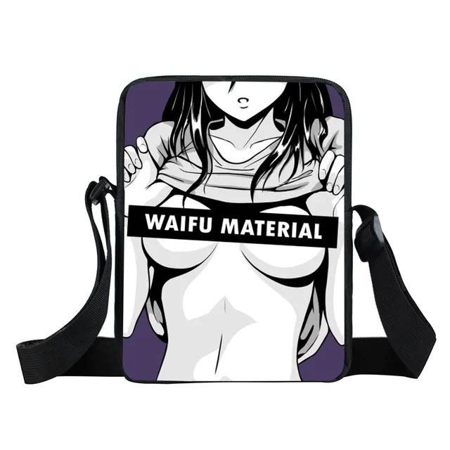 

Sugoi Senpai Anime Waifu Personalized Chic Print Mini Messenger Bag Kids Crossbody Bags Girls Handbag School Bag for Student, Black