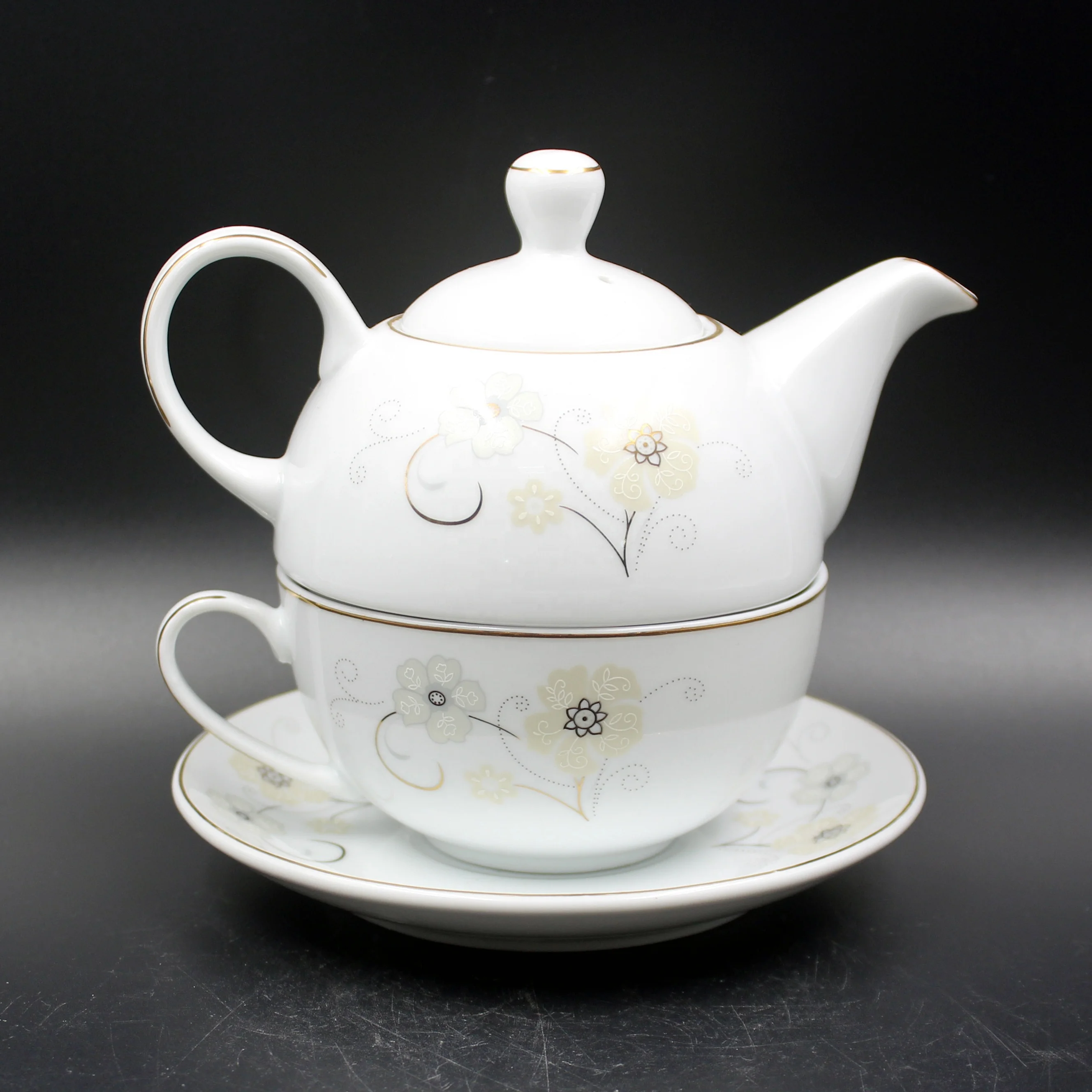 
Tea time porcelain tea set for one person 
