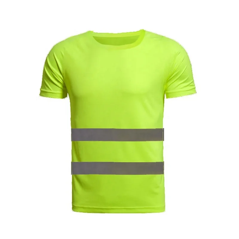 

Reflective Safety T Shirt Short Sleeve High Visibility Tees Tops Safe Gear Fitness Construction Site Work Clothes, Customized color