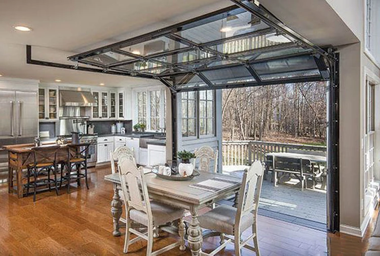 Seeyesdoor Tempered Glass Panel Full View Garage Door Automatic Open