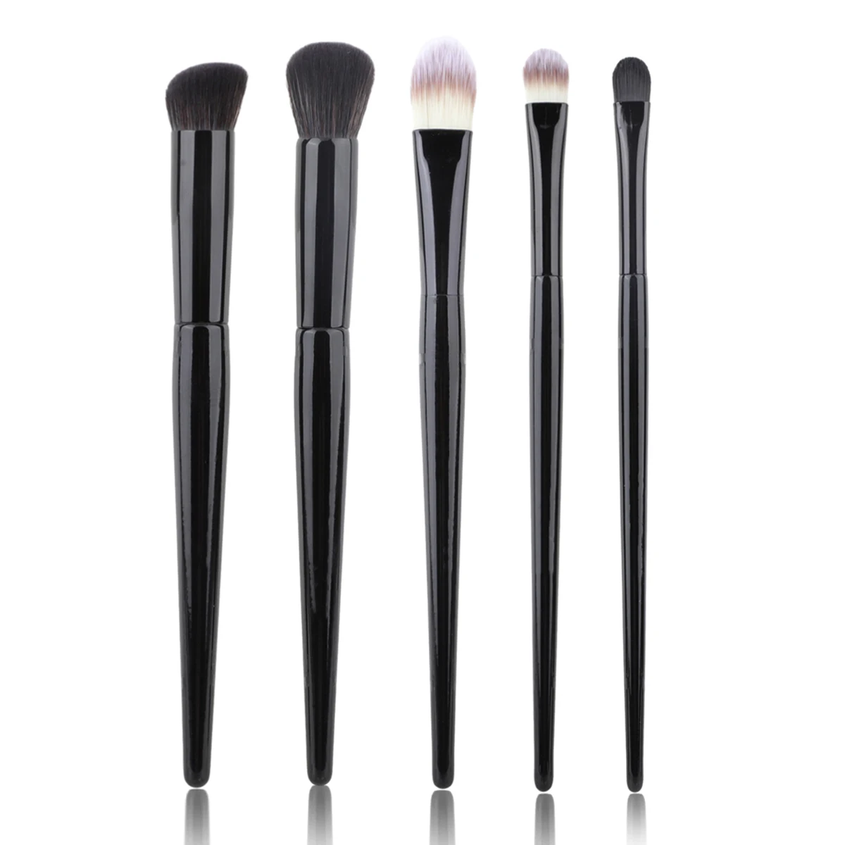 

HMU Wholesale 2023 Hot Sale Vegan 5pcs Custom Logo Black Liquid Foundation Brush Set For Make Up Foundation