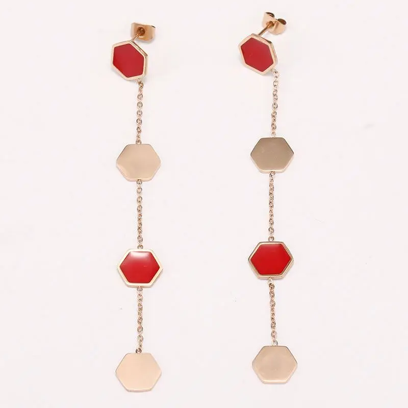 

Allergy Fashion Accessories Tassel Earrings Rose Gold Plated Stainless Steel Pearl Pendant Earrings Jewelry Accessories Women's