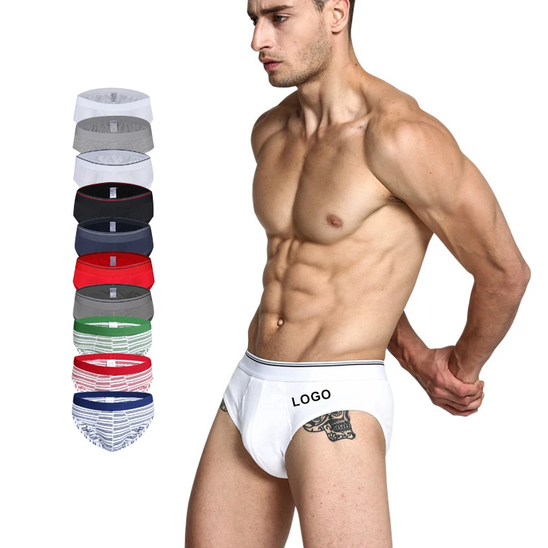 

Plus Size Man Briefs 100% Cotton Underwear Custom White Briefs Mens for Sexy Pouch Bulge