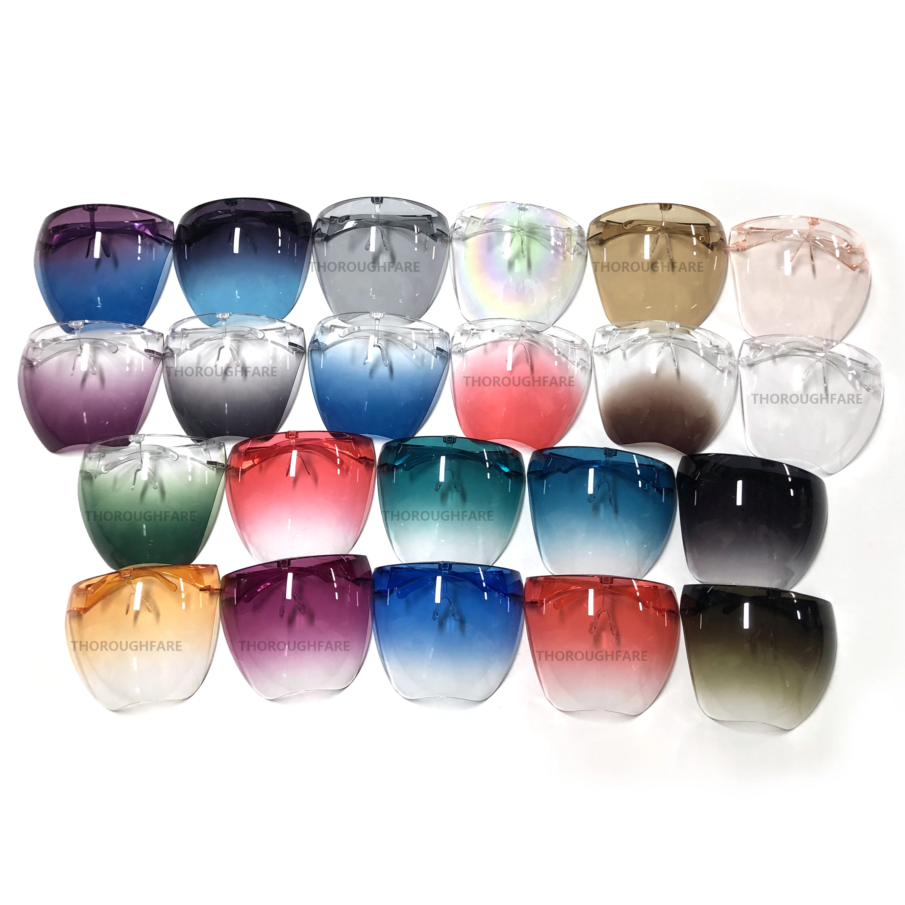 

Ready to ship Transparent Sunglasses Frame Anti Fog Plastic Face Screen shields Cover Faceshield