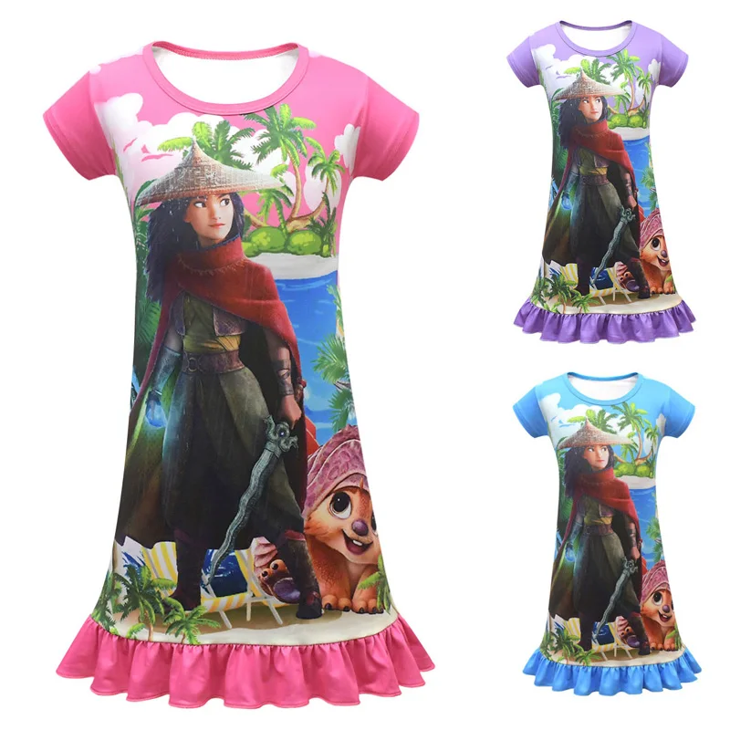 

1-9 Years Baby Girls 3D Print Dresses Clothes Kids Summer Princess Dress Children Party Ball Pageant Dress Outfit