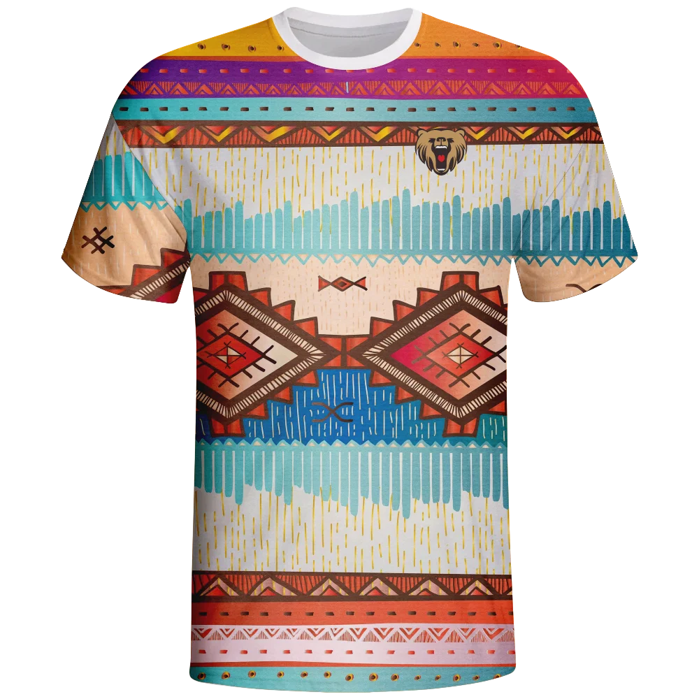 

Custom sublimation native pattern designs t shirts polyester jerseys EXW price, Custom color