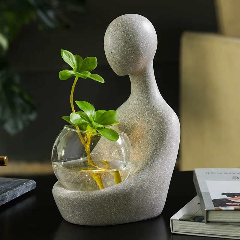 

Home decore transparent plant flower hydroponic multifunctional table ornaments glass vase, Picture shown
