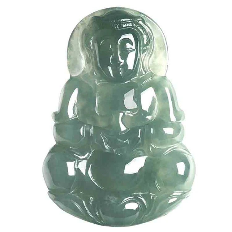 

Burma Natural Jadeite Jade Oil Green Guanyin Buddha Pendant Ice Kind Pendant Jewelry Male Myanmar Jade Wholesale