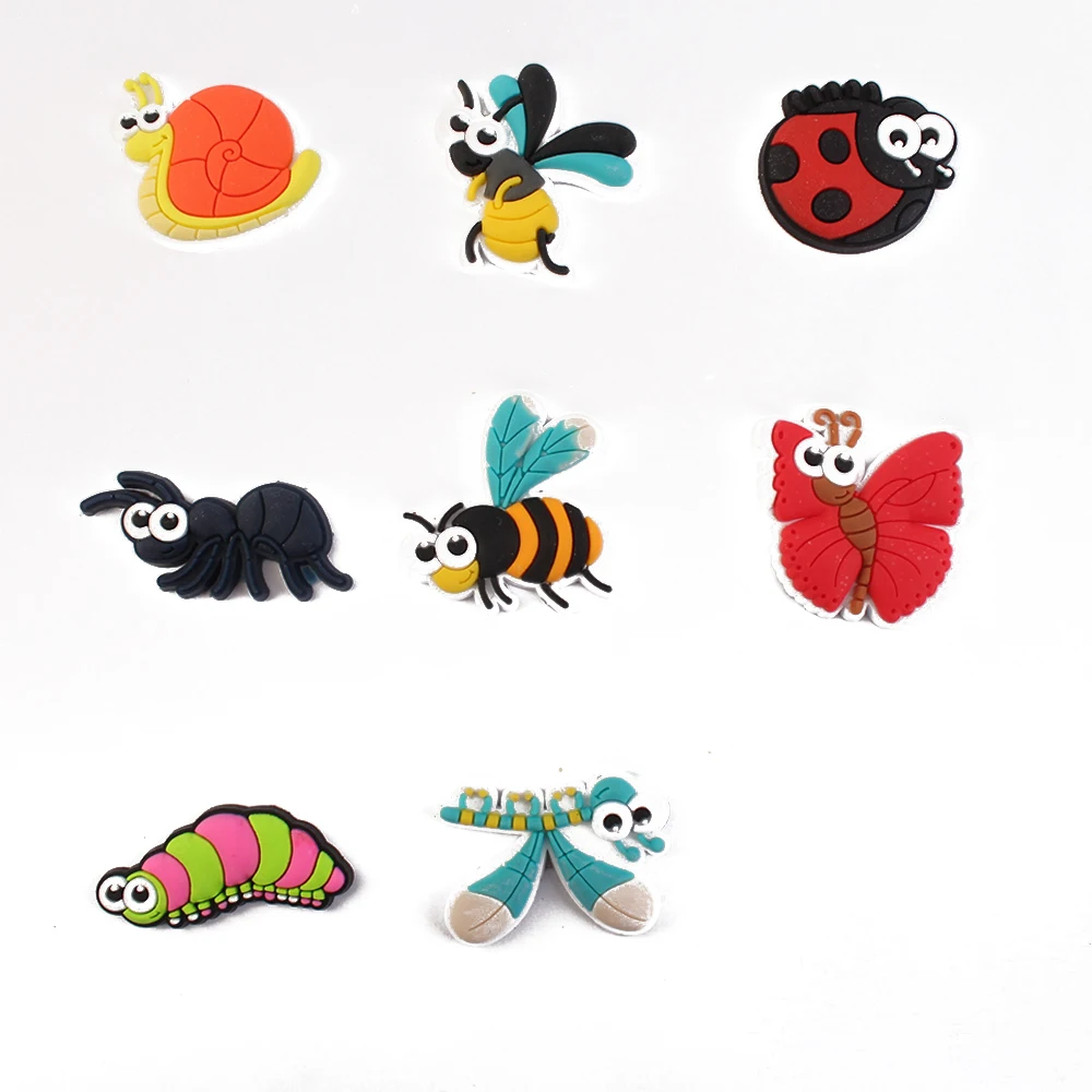 

2022 latest cute insect colorful croc shoe charms women crocs lookalikes shoe decoration button clogs accessories for kids, Customized color