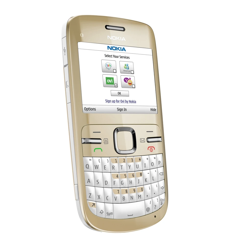 

for Nokia C3-00 Mobile Phone Wi-Fi 2mp Java C3 Unlocked Cell Phone Qwerty Keyboard