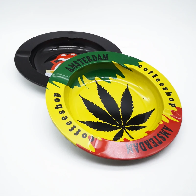 

SHINY Promotional Gift Customized Logo Tin Round Ashtray, As customer's request