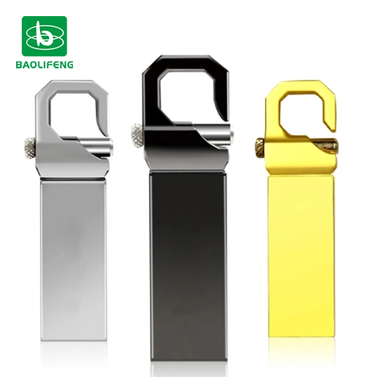 Metal Mini Hook Stainless Steel Waterproof Keychain USB 2.0 Memory Flash Stick Pen Drive 8GB 16GB 32GB - ANKUX.COM