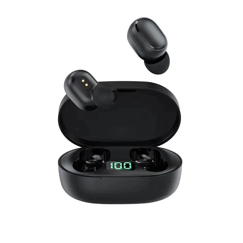 

LED Display E6S TWS Headsets 3D Stereo BT Earbuds Mini Waterproof Sports Wireless Earphones, Black