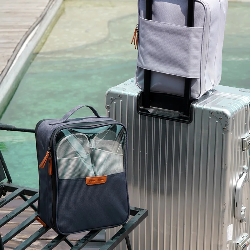 

Rownyeon Luxury Custom Nylon Pvc Waterproof Travel Shoe Storage Packaging Bag With Logo, Grey