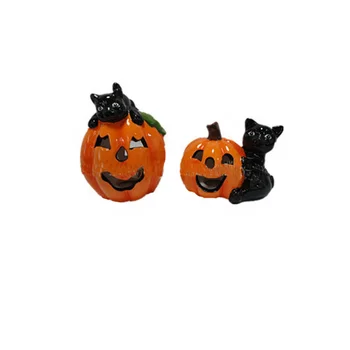 Cute Glazed Porcelain Pumpkin Ornament Halloween Decoration