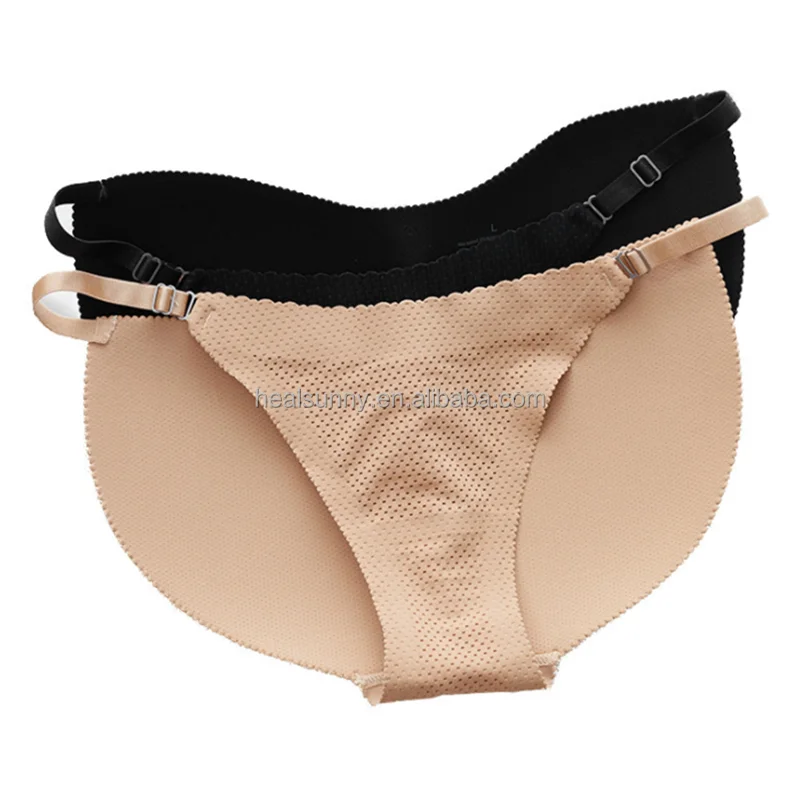 

Womens Black Nude Fake Buttock Butt Lifter Padded Control Panties Hip Enhancer Briefs, Skin/black