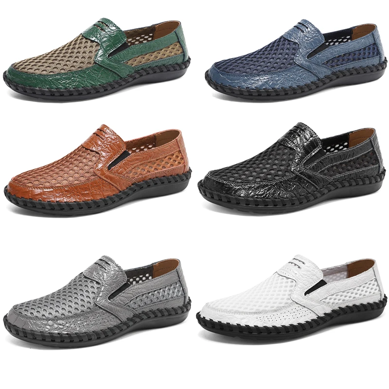 

New Arrival Fashion Men's Loafers Light Weight Slip-on Gommino Driving Shoes Breathable Mesh Leather Shoes Outdoor Water Shoes