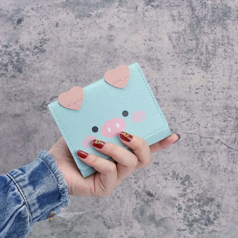 

AIYIYANG Factory Outlet Cute Ladies Short Purses Wholesale Piggy Wallet For Kids Card Holder Wallet Folding, Multi