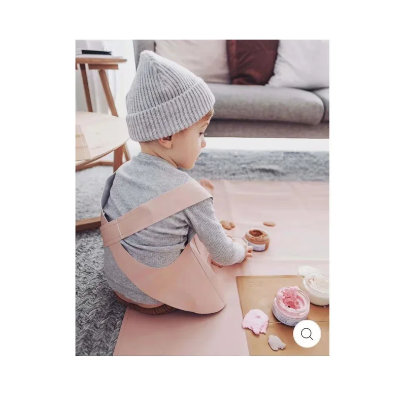 

PU leather apron children's drawing apron support customization