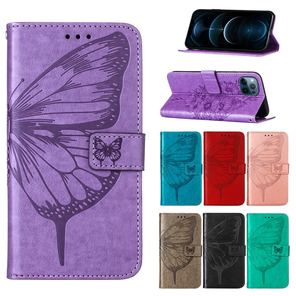

for For POCO M3 Flip Case on for Funda Xiaomi POCO X3 NFC Case Butterfly Flower Magnetic Leather Wallet Phone Cover Capa Women
