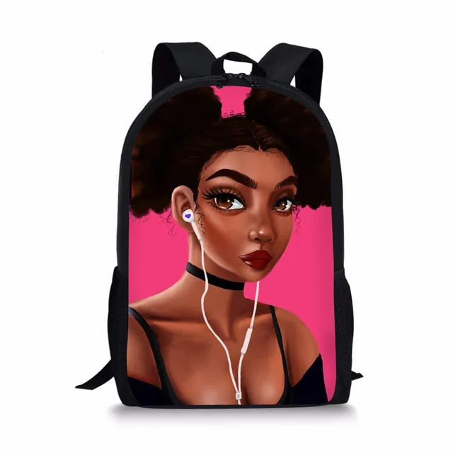 

Wholesale New Design Black Art Afro Lady Girls Mochilas Escolares Girls School Bags Backpack Children From China, Picture showed