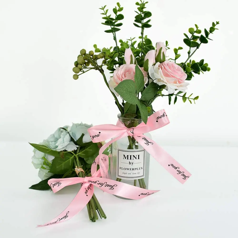 

Wholesale Personalized Custom branded ribbon Printed logo gift wrap flowers decorated satin ribbon, Customizable