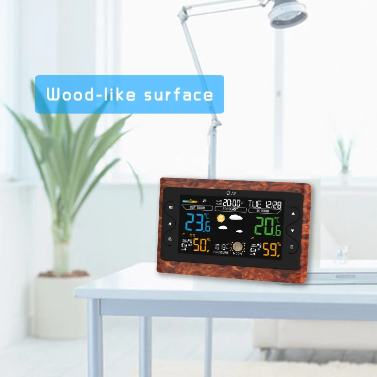 Large Wireless Weather Station With Digital Desk Wall Clock For Gift