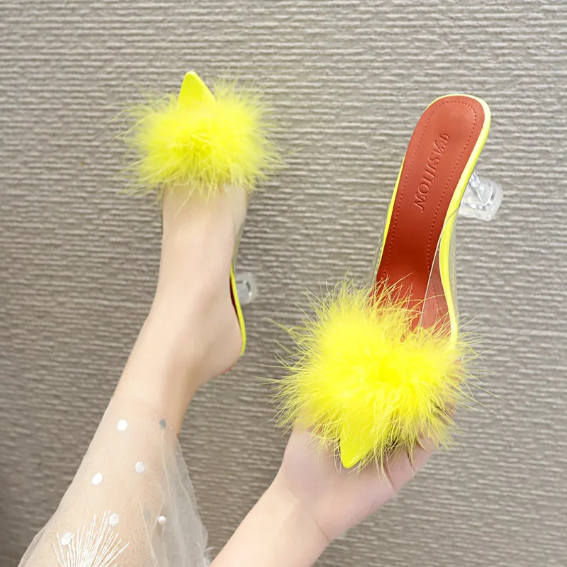 

Spring Summer Sexy Fur Lady High Heel Sandal Shoes For Women