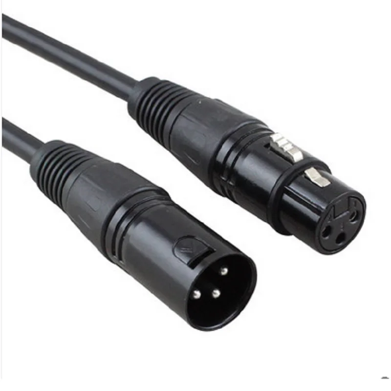 

Black 3 Pin Male Female Cannon XLR Extension Microphone Cable 6 FT