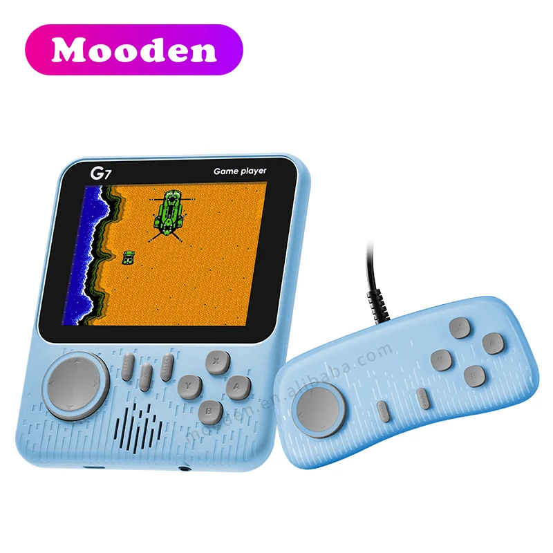 

D G7 Macaron Retro game console 3.5 Inch 0.39 Inch Handheld Game Console Built in 666 Classic Games for Nes Child, Pink/ blue /green/ gray