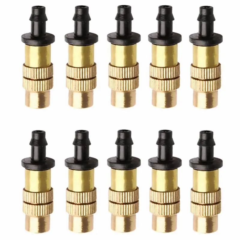 

10 pcs Adjustable Misting Nozzle for Gardening Sprinkle Brass Watering Sprinkler Sprayer For Irrigation System, Yellow,artificial plant