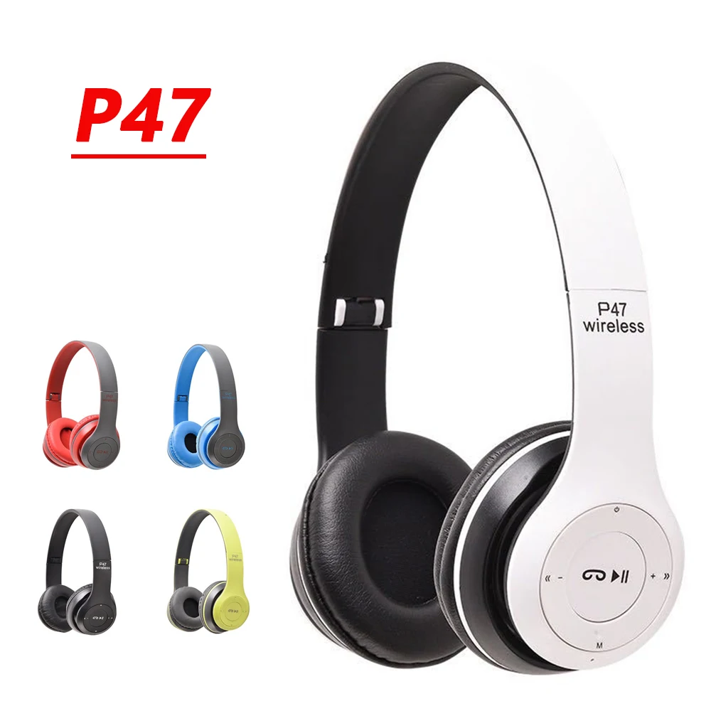 

Waterproof durability sport geadset foldable gamer earphone wireless P47 headphones