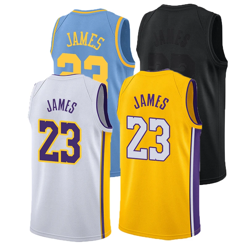 Lebron James Basketball Jersey Embroidered #23 Men's Lebron James Black/purple Basketball Jersey