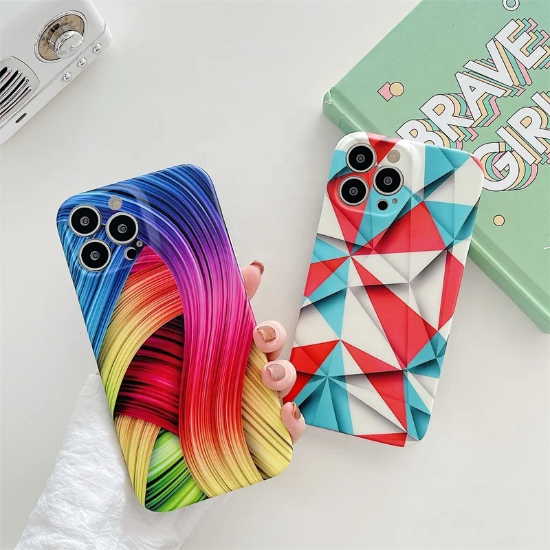 

Custom logo abstract 2d sublimation tpu imd mobile phone case shockproof back cover phone case for iPhone 12 13 13 pro, Multi colors