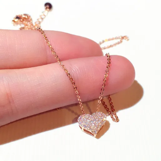 

High Quality Wholesale Fashion Designs KYNL0133 INS Style CZ Necklace Heart shaped 3A Zircon Necklace for Women, Silver